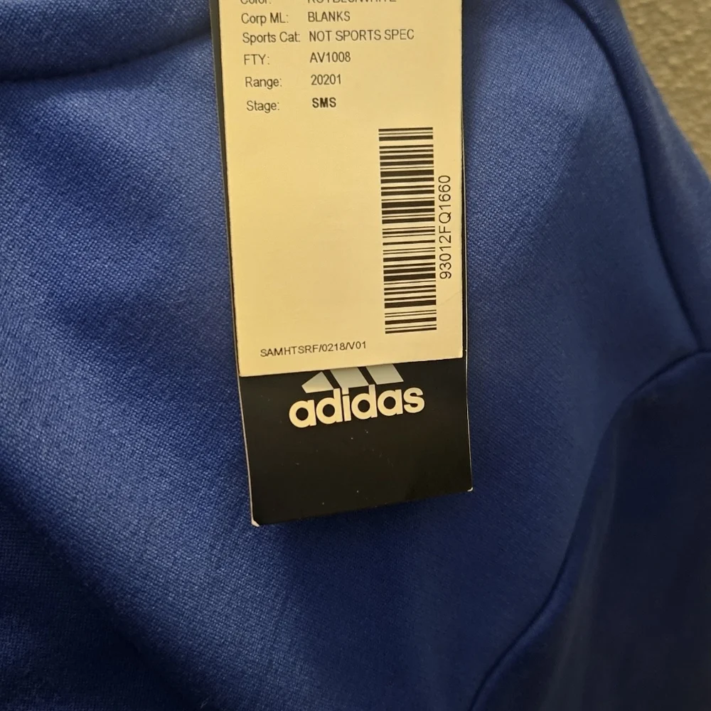 New W Tags Adidas Mens M/Wmns L Under theLight Full Zip Jacket Royal Blue White